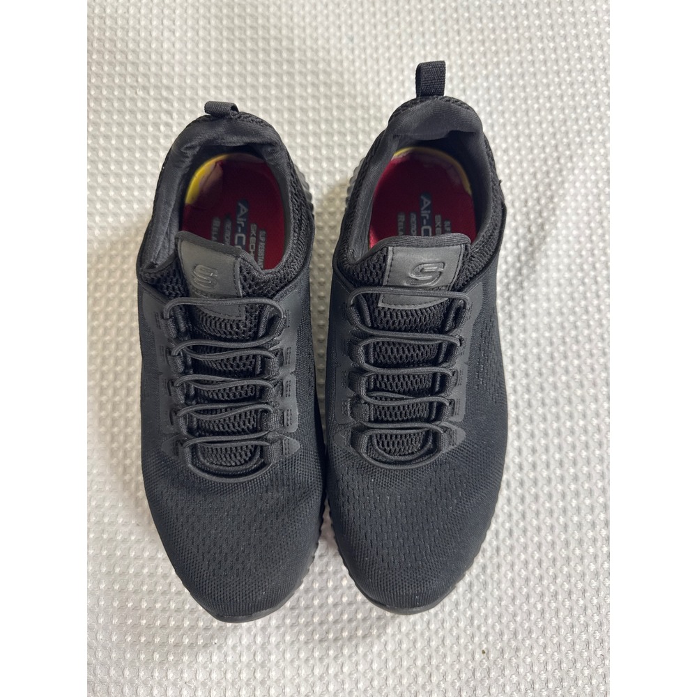 Skechers Work Shoes Mens 9 Cessnock 77188 Black Slip Resistant EUC